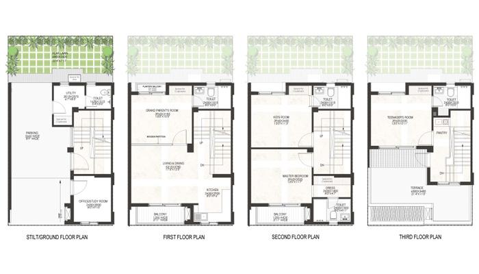 Godrej Crest - 4 BHK Villa (2506 sqft) Floor Plan