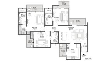 Godrej Park Avenue - 3 BHK (1765 sqft) Floor Plan