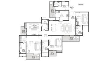 Godrej Park Avenue - 4 BHK + Servant (2276 sqft) Floor Plan