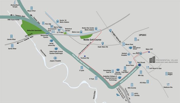 Godrej Presidential Villas Location Map