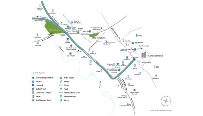 Godrej Windsor Location Map