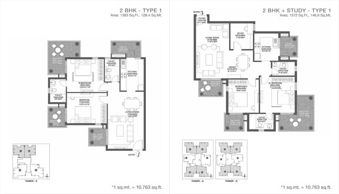 Godrej 101 - 2 BHK Floor Plan