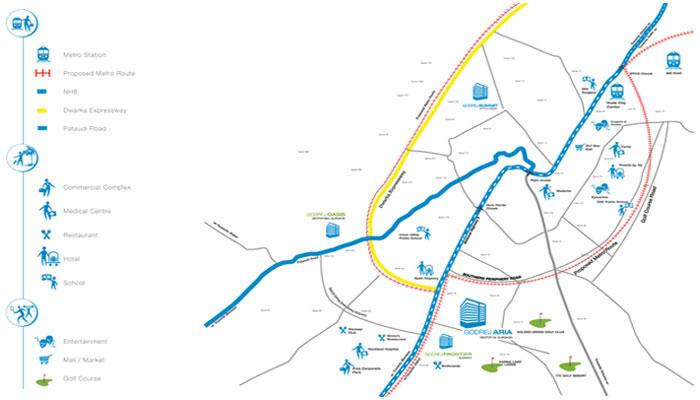 Godrej Aria Location Map