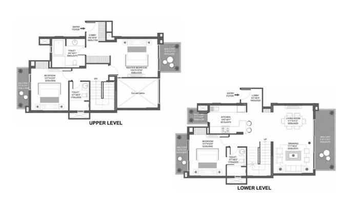Godrej Icon - 3 BHK Type E (2192 sqft) Floor Plan