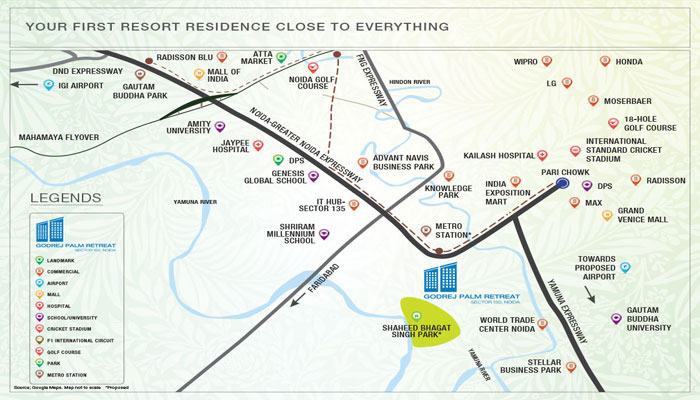 Godrej Palm Retreat Location Map