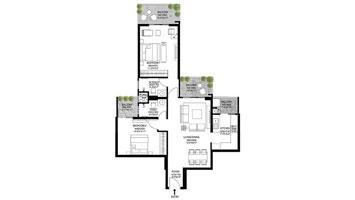 Godrej Crown - 2 BHK (1310 sqft) Floor Plan