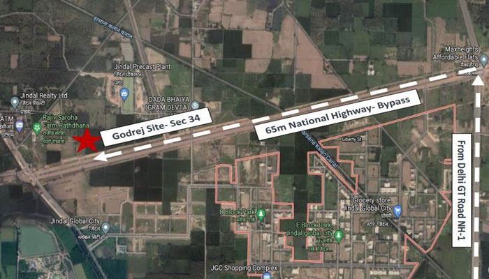 Godrej SCO Sonipat Location Map